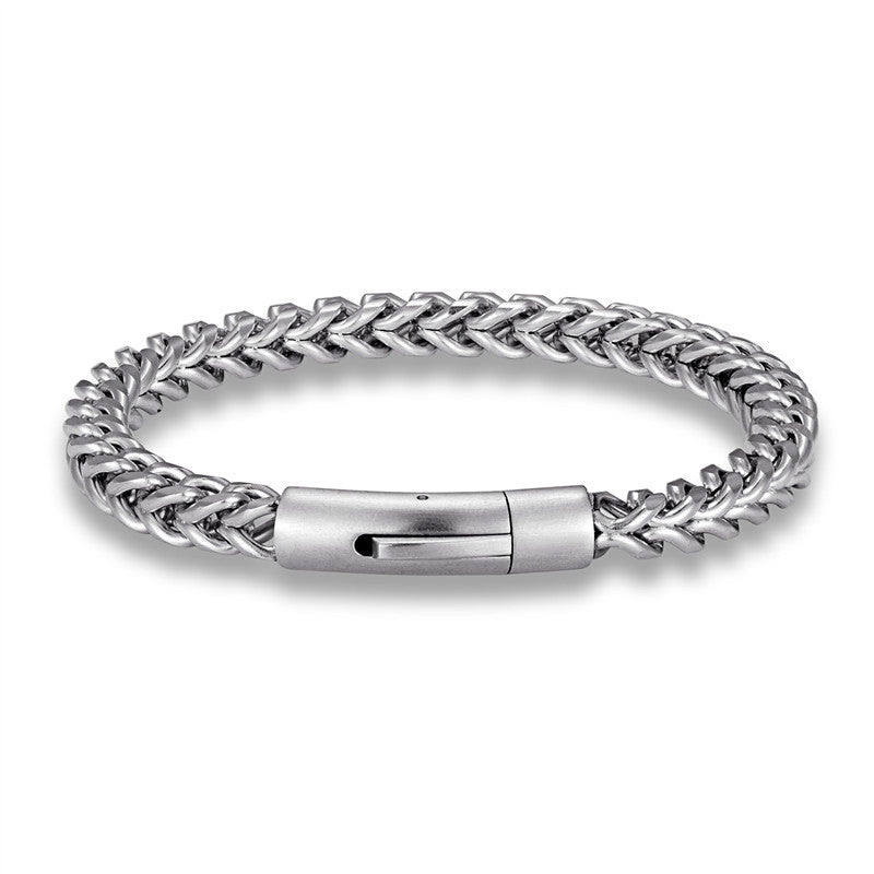 Stainless Steel Bracelet 6MM Vintage Gray Keel Chain Men