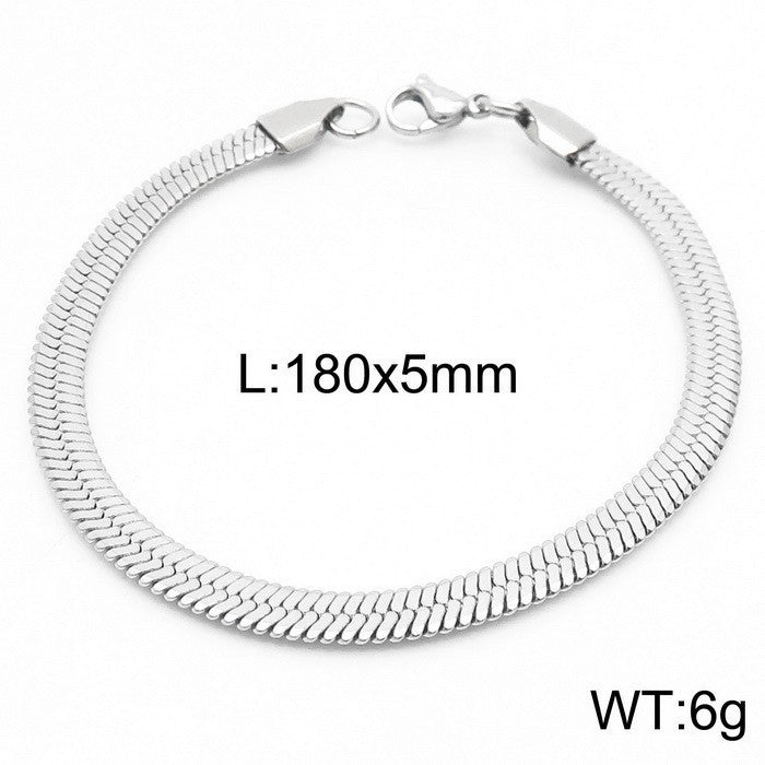 Simple Multi-size Blade Chain Bracelet For Men And Women