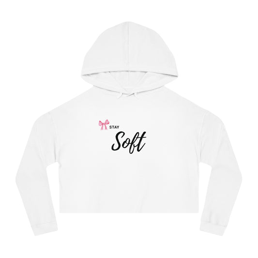 Cropped Hoodie - "Stay Soft" Cute Panda Boba Graphic