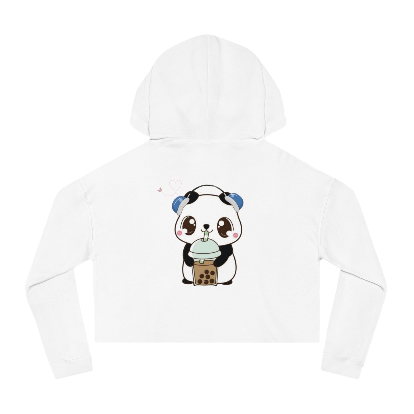 Cropped Hoodie - "Stay Soft" Cute Panda Boba Graphic