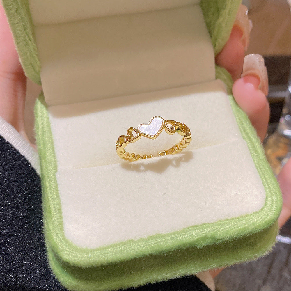Electroplated Zircon Ring For Women, Niche Design, Adjustable Open Finger Ring