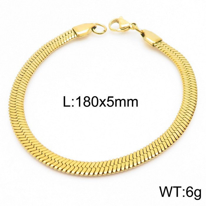 Simple Multi-size Blade Chain Bracelet For Men And Women