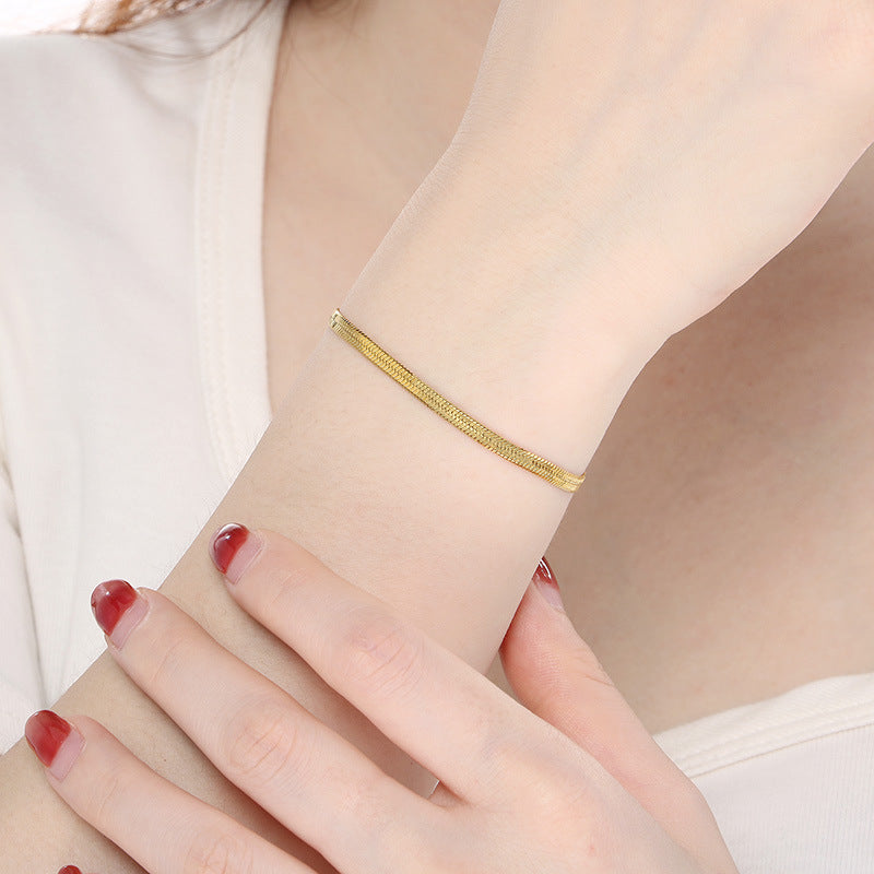 Simple Multi-size Blade Chain Bracelet For Men And Women