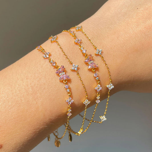 Zircon Butterfly Bracelet Female Retro