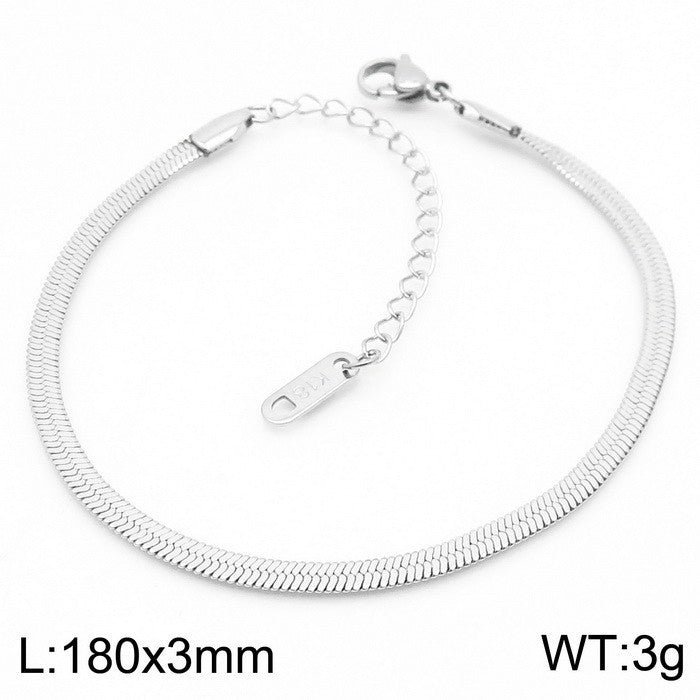 Simple Multi-size Blade Chain Bracelet For Men And Women