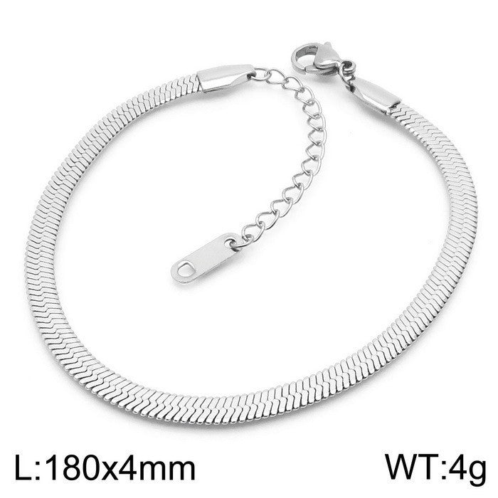 Simple Multi-size Blade Chain Bracelet For Men And Women