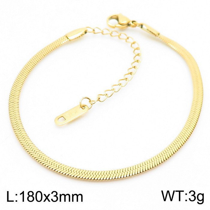Simple Multi-size Blade Chain Bracelet For Men And Women