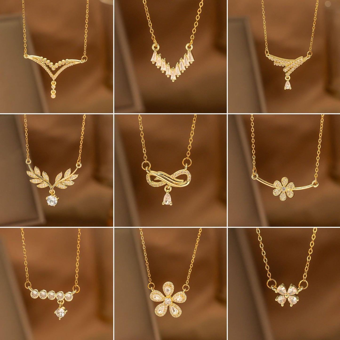 Fashionable Minimalist Internet-celebrity-style Versatile Single-diamond Pendant Necklace